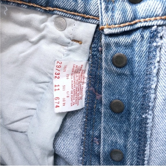 Vintage Levi’s 501 70s Reworked High Rise Straight Leg Bleached Jeans - Picture 7 of 8